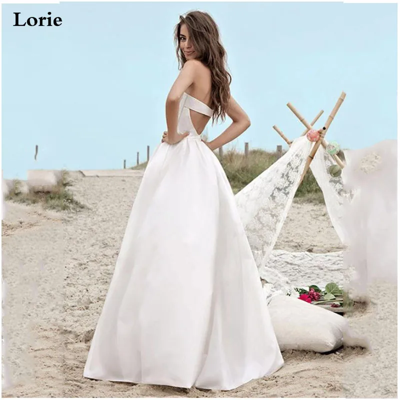 Свадебное платье LORIE в стиле бохо простой винтажный стиль модель 2019 атласный цвет