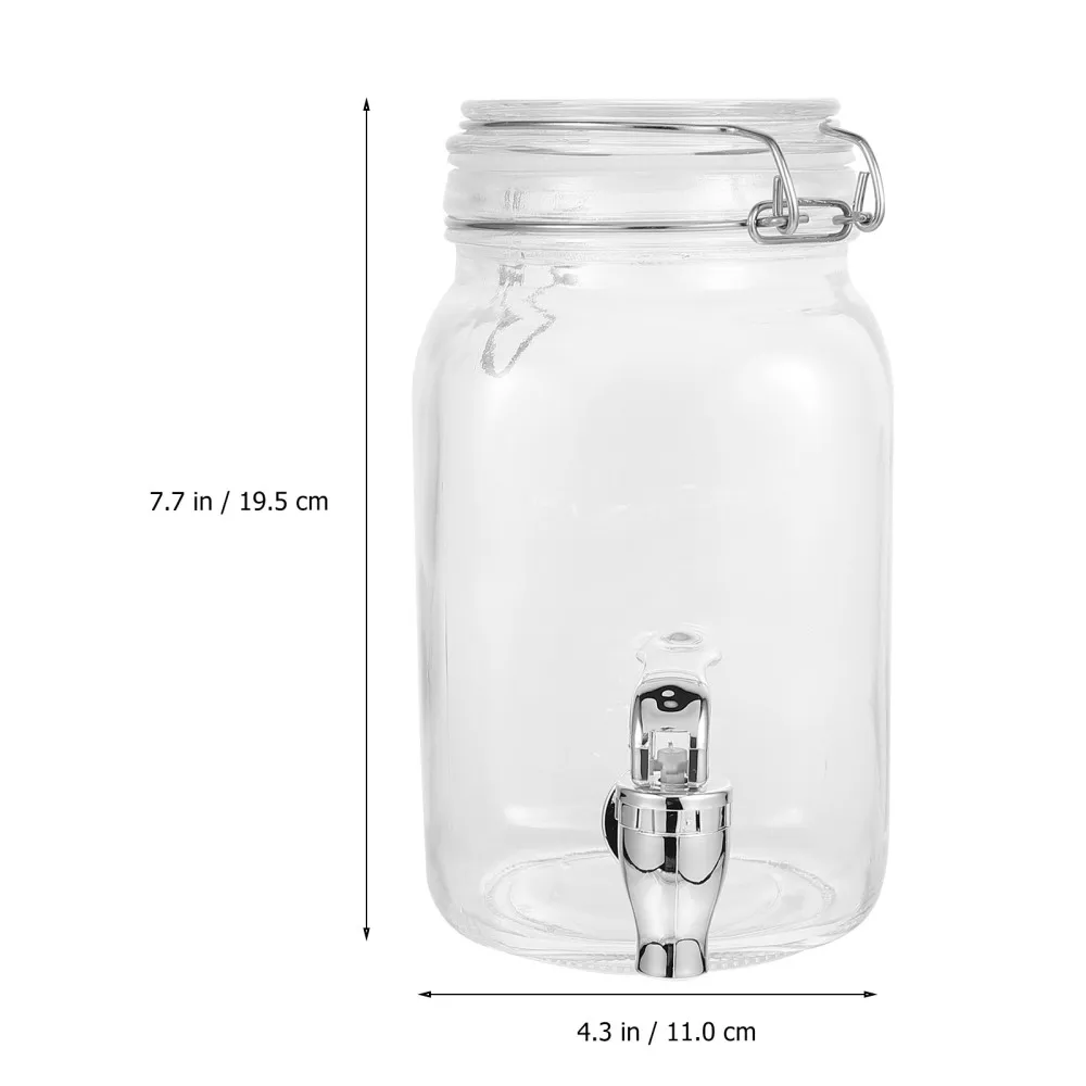 

1pc Transparent Glass Household Sparkling Bottle Beverage Dispenser