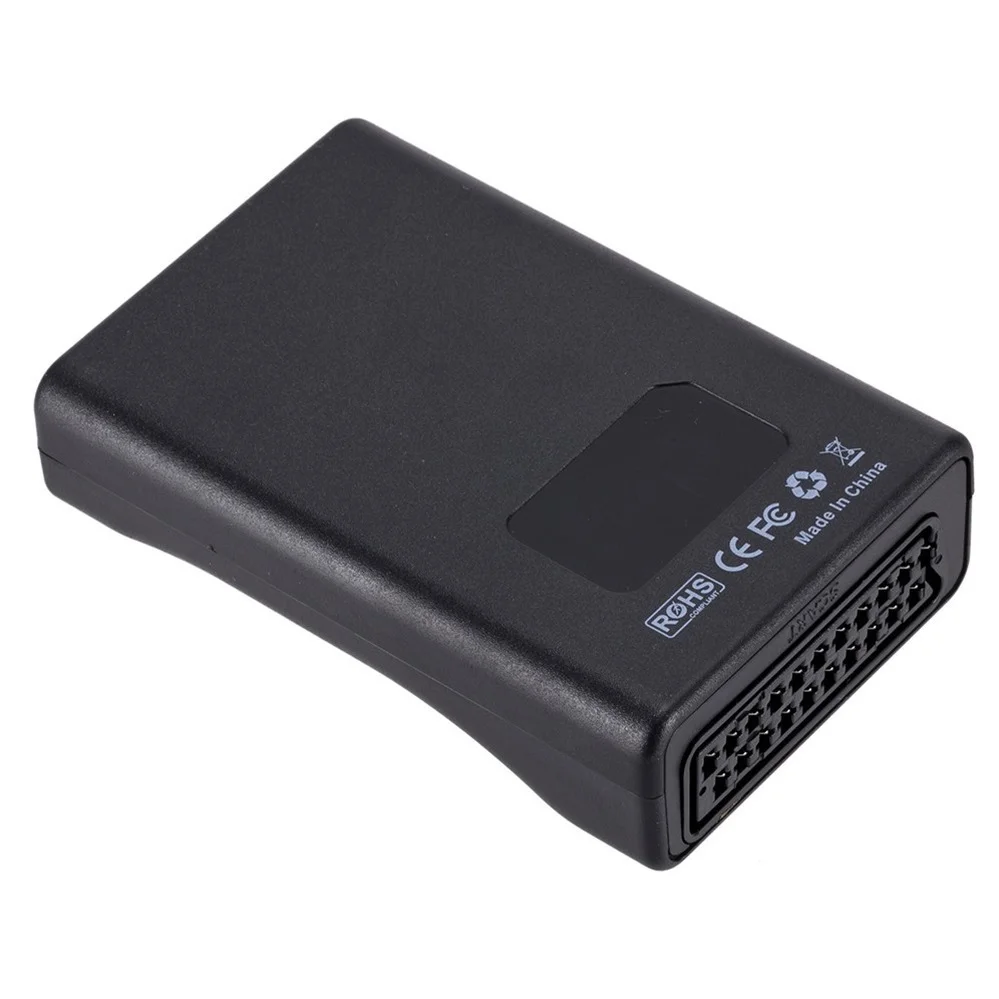 PzzPss 1080P SCART To HDMI Video Audio Upscale Converter Adapter for HD TV DVD Sky Box STB Plug and Play DC Cable Hot Sale | Электроника