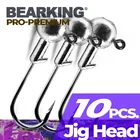 BEARKING 10 шт. 1 г 2 г 3 г 4 г 5g 6 г 7 г 10 г 20 г 22 г кренк джиг головка кренк крючок головка джиг жесткая Приманка Мягкая искусственная приманка