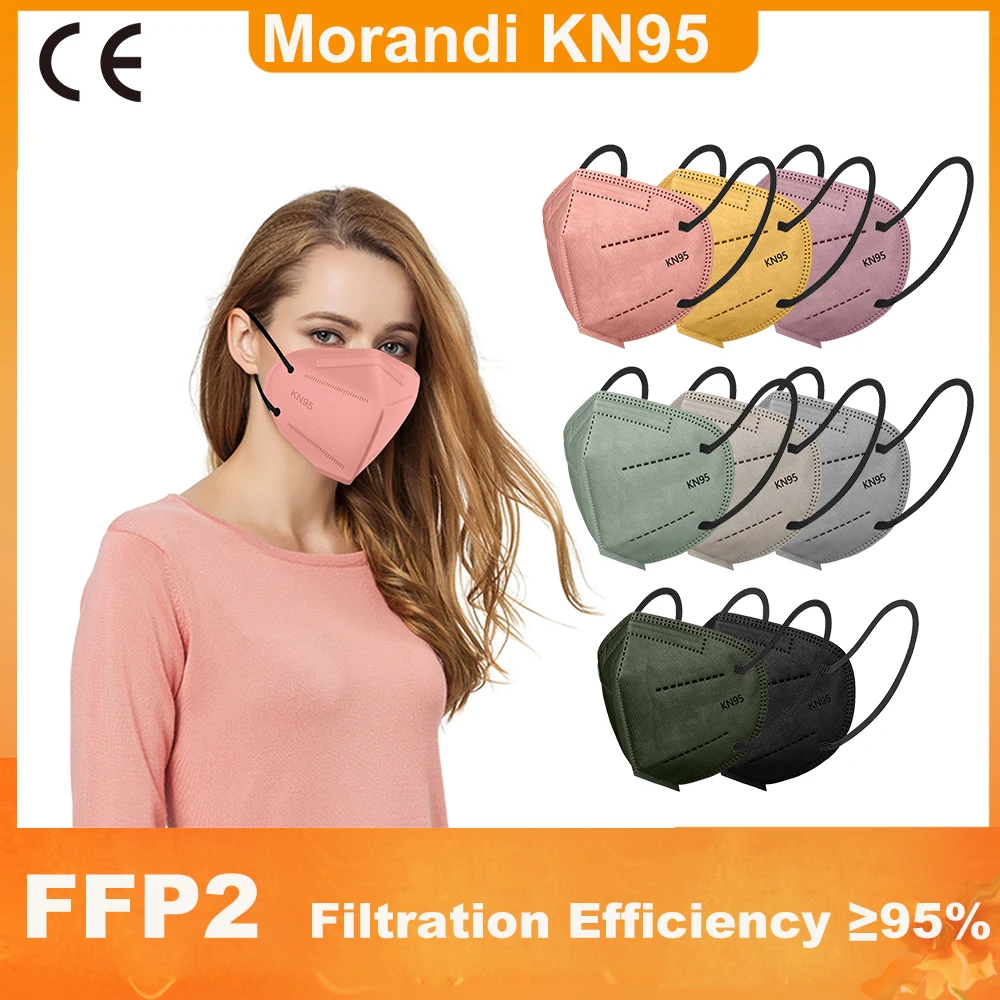 10-200 шт. ffp2 черные маски kn95 mascarillas fpp2 одобренные цвета morandi маска 5ply защитная kn95mask |