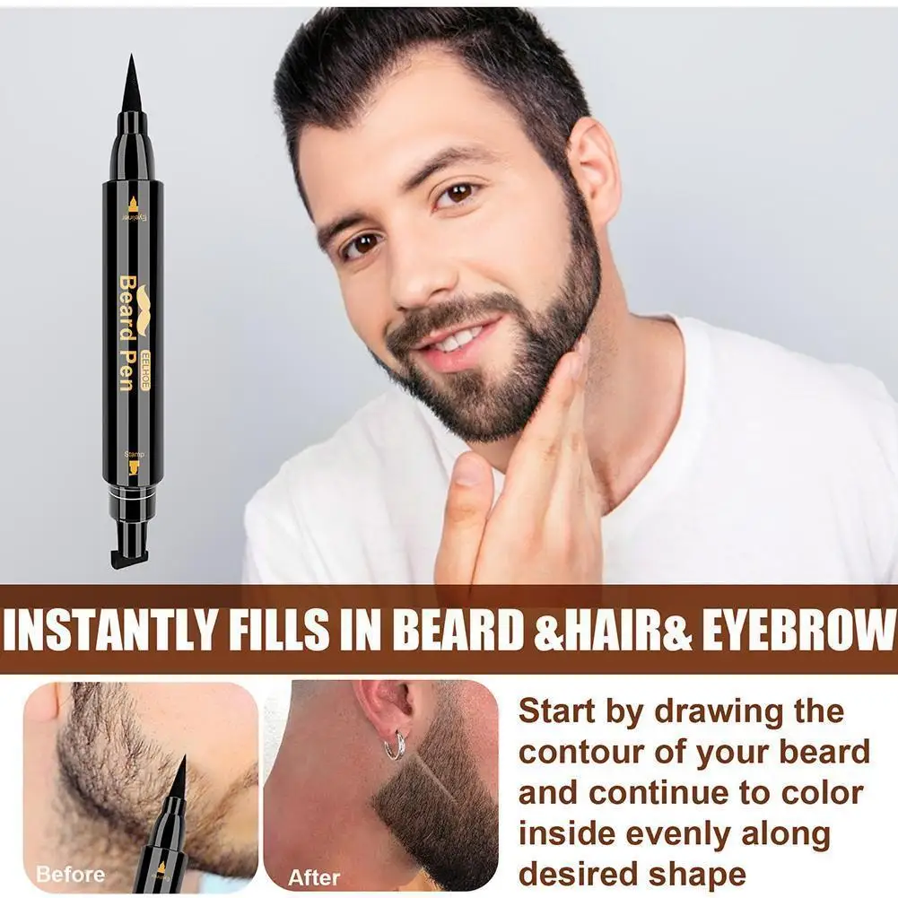 

2021 Новая горячая Распродажа борода ручка щетки Усилитель роста бороды двухсторонняя усы длительный карандаш для формовки карандаш инструм...