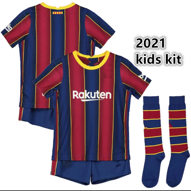

new kids kit 20 21 Top Quality BarcelonaES Shirt MESSI GRIEZMANN DE JONG JORDI ALBA ANSU FATI 21 22 COUTINHO chil