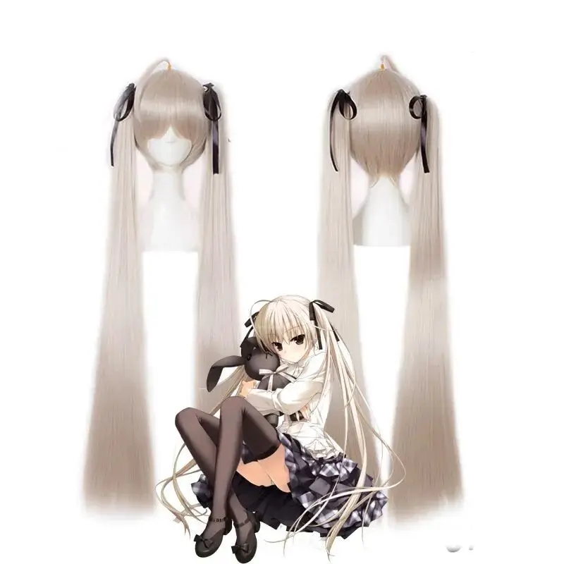 Парик для косплея аниме Yosuga no Sora Kasugano Лолита Синтетические прямые седые волосы с