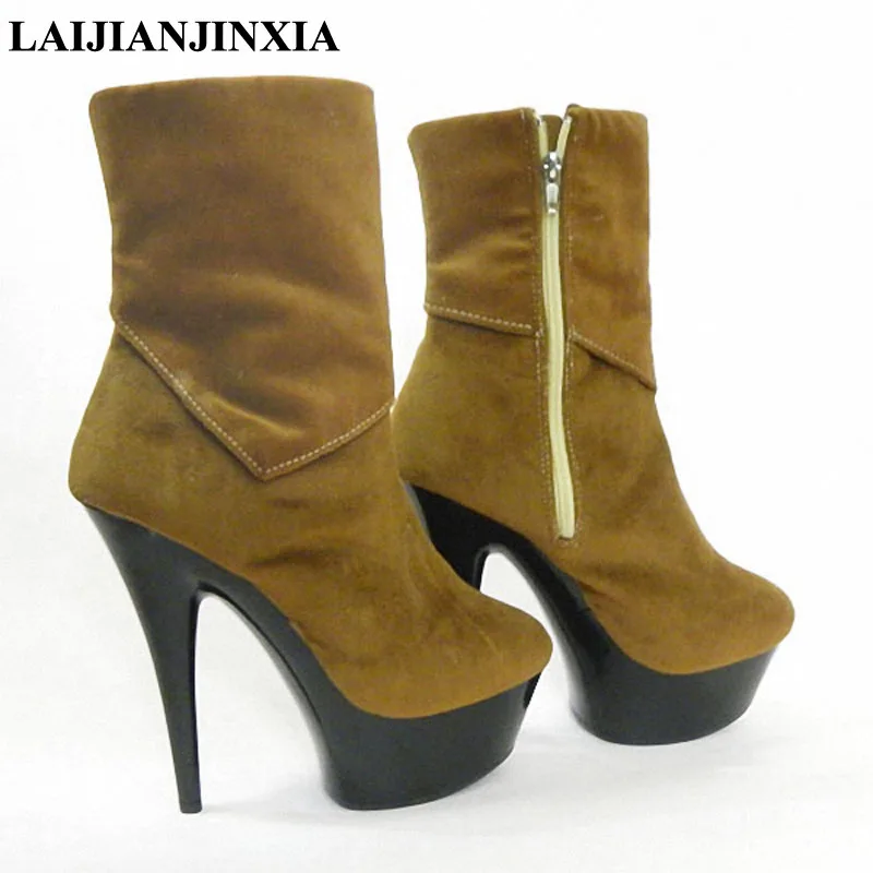 Женские лакированные ботильоны Wonderheel черные ботинки на платформе и высоком