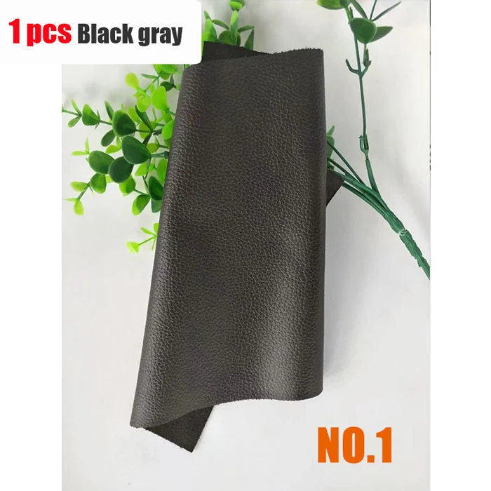 1PCS black gray Растительного дубления воловья кожа материал ткань кусок настоящая кожа для мебели DIY художественное ремесло швейные аксессуары воловья натуральная кожа - Цвет: 1PCS black gray