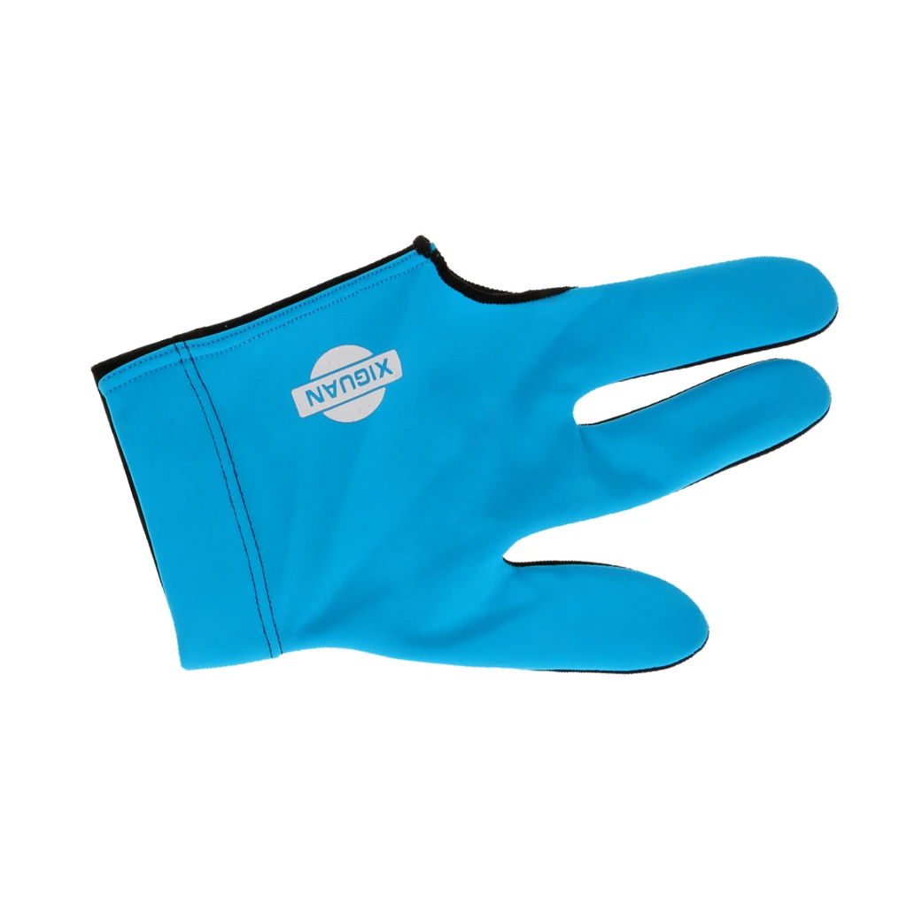 Левая рука 3 пальца эластичный бильярдный Кий Стрелок Перчатки синий|Аксессуары