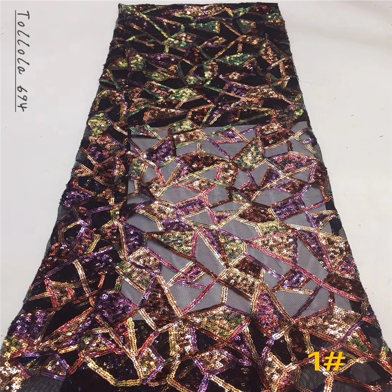 2019 высококачественные африканские блестки кружева ткань французская сетчатая