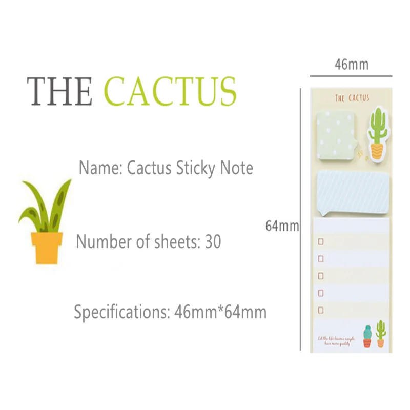 1 шт./лот Каваий кактус стикеры N Times Стикеры для заметок открыток сообщения