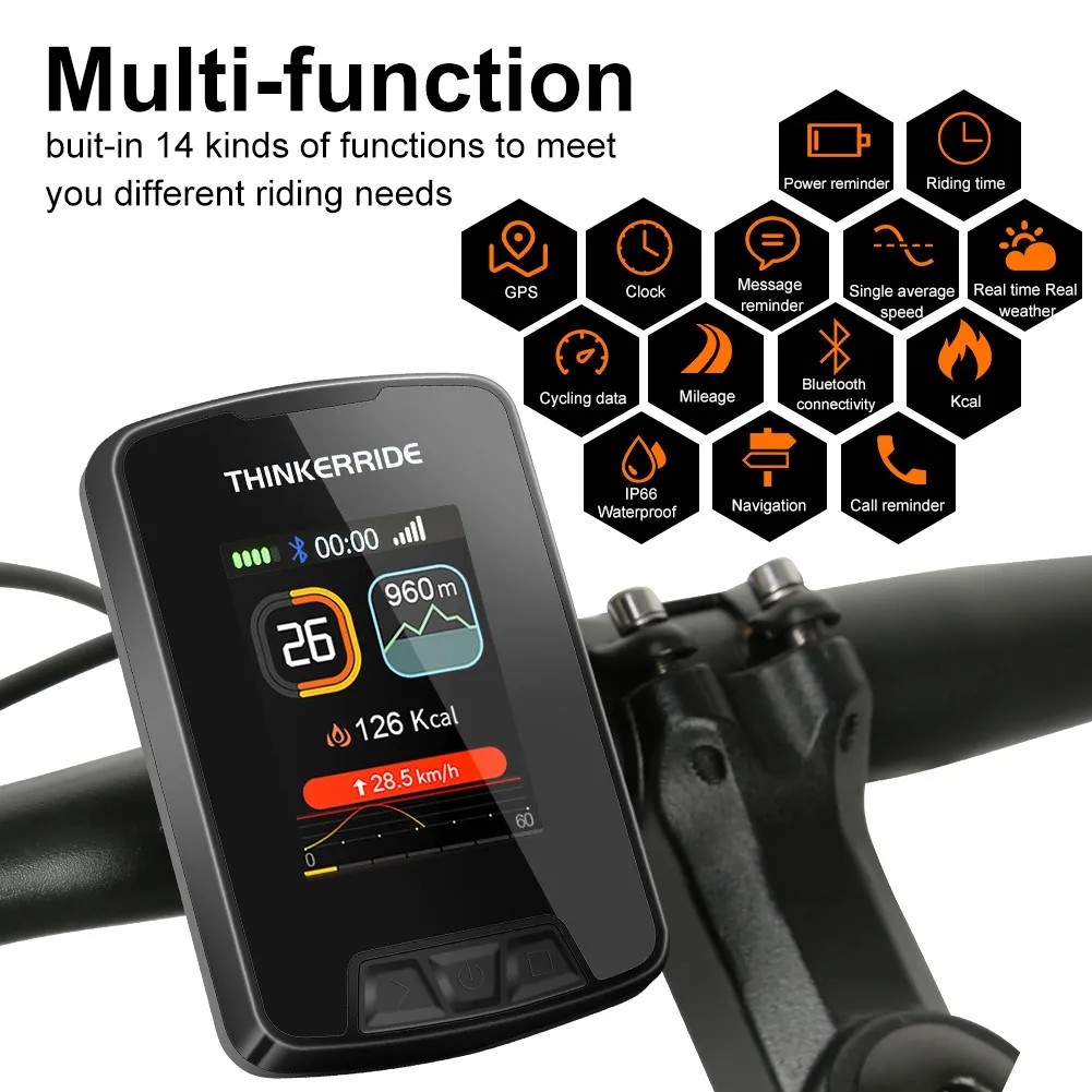 2 4 дюймовый велосипедный Gps-циклокомпьютер с Garmin Bluetooth Спидометр секундомер