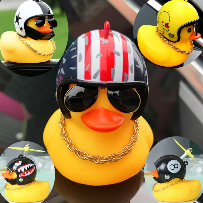

Car Goods Gift Broken Wind Helmet Small Yellow Duck Car Decoration Accessories Wind-breaking Wave-breaking Duck Cycling Decor