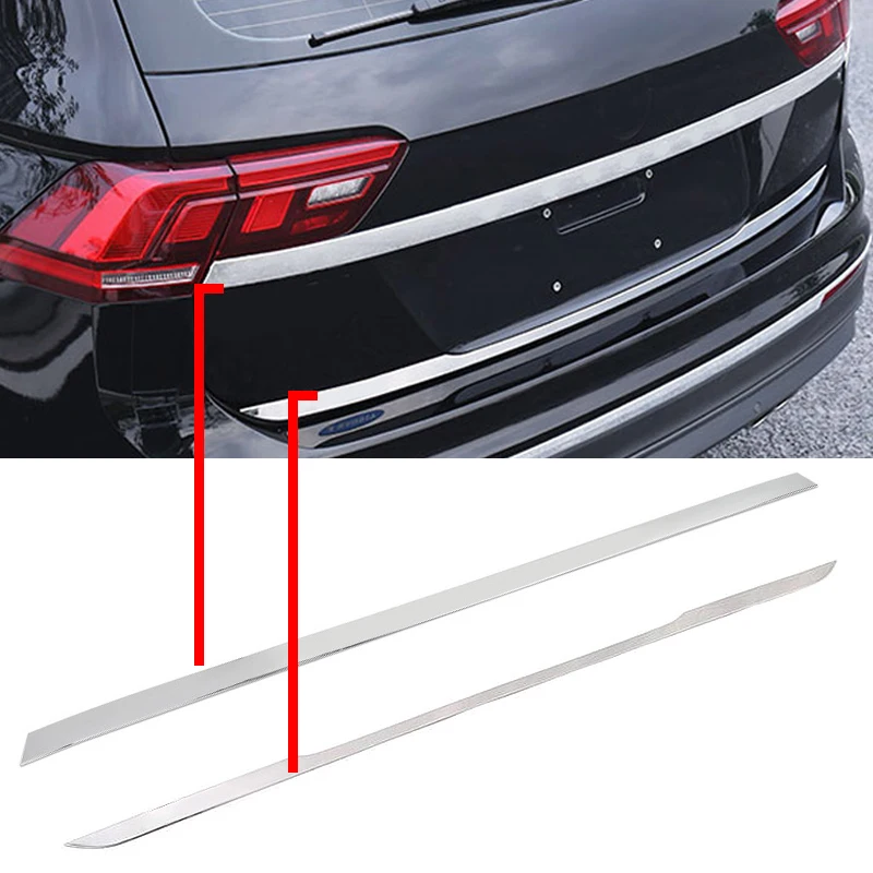 a whole set Vtear для VW Tiguan тигуан задний багажник отделка двери Наружные молдинги аксессуары из нержавеющей стали Автоматическая задняя дверь защита,автотовары - Цвет: a whole set