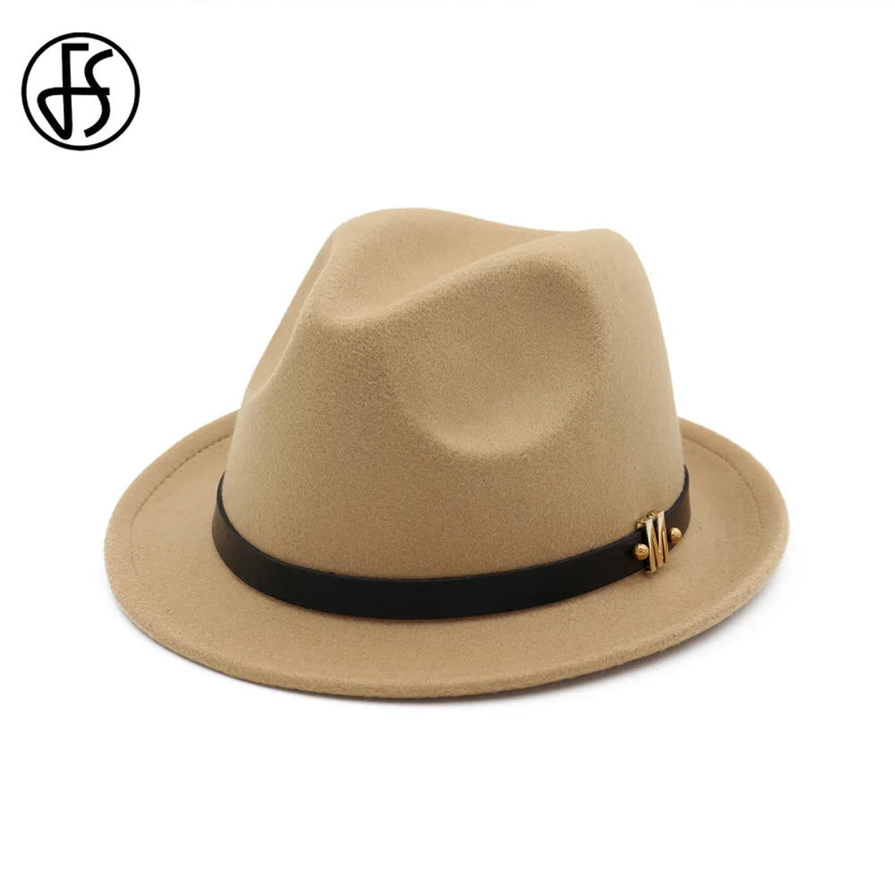 Фетровая шляпа в стиле джаз FS шерстяная фетровая для мужчин и женщин винтажная