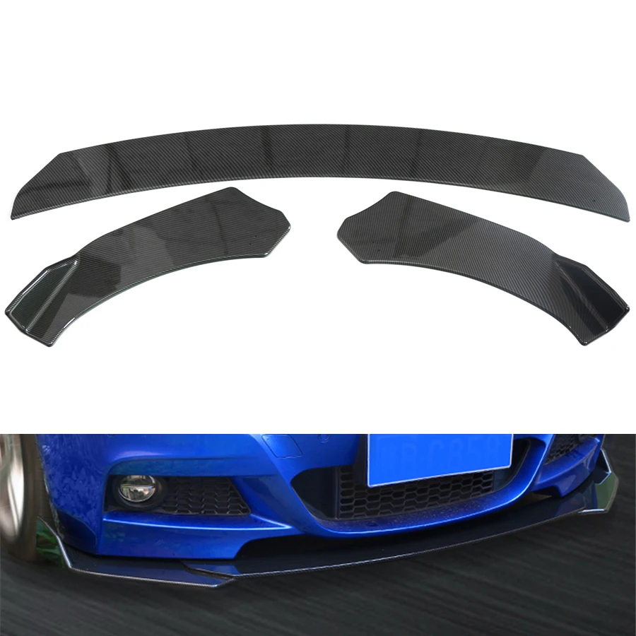 

Body Kits Wing Lip Chin Bumper Spoiler Splitter Black 3pcs Front Full Surrounded Universal