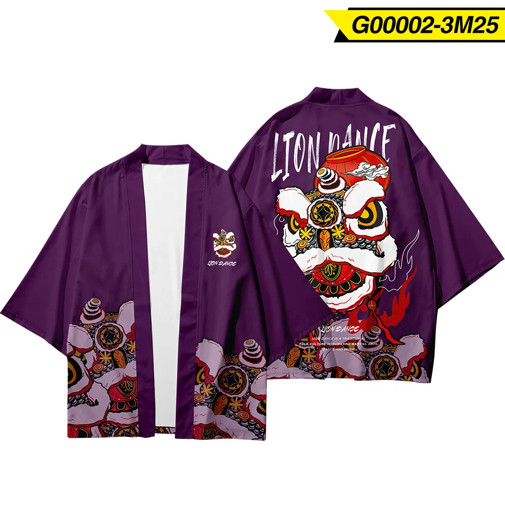 Кимоно в японском стиле для мужчин традиционный кардиган с принтом китайского