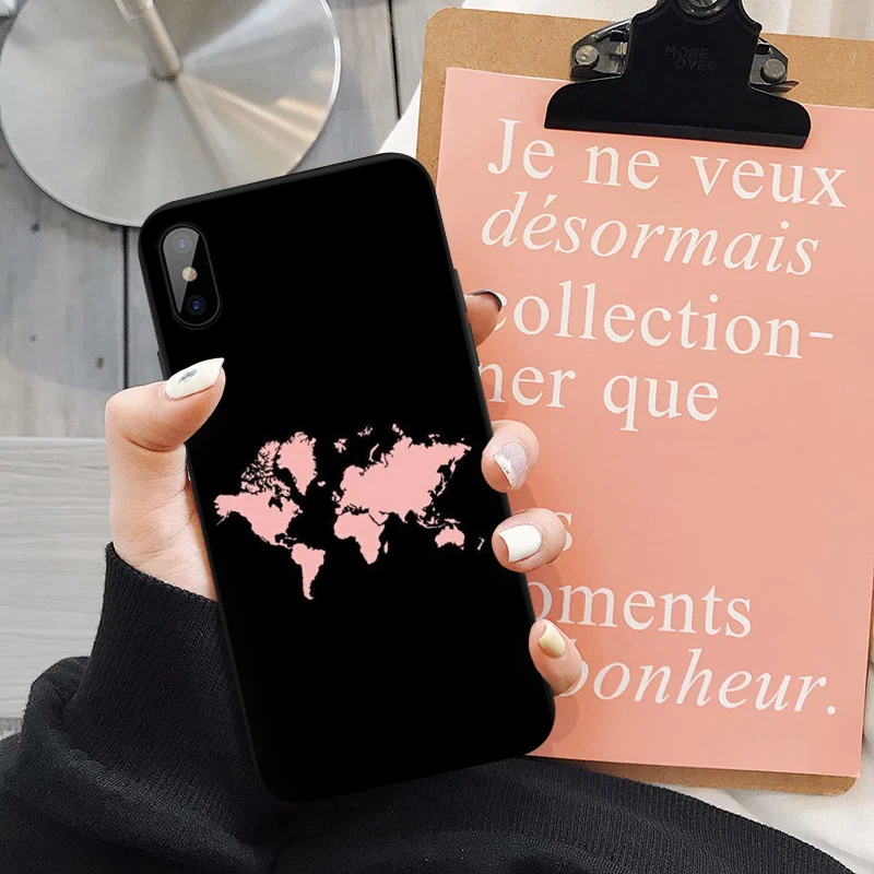 Style 1 GYKZ карта мира путешествия просто Go чехол для телефона для iPhone XS MAX X 11Pro XR 7 8 6 6s плюс Модный черный силиконовый мягкий чехол - Цвет: Style 1