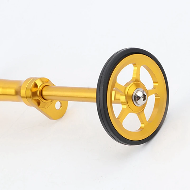 

Litepro 2Pcs Folding Bike Easy Wheel & Extension Rod for Brompton Rear Cargo Rack Easywheel Telescopic Rod(Gold & Black)