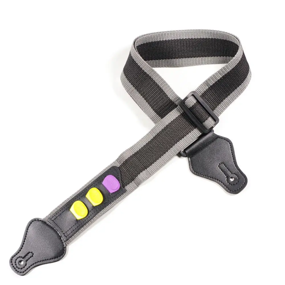 

Adjustable Electric Guitar Strap with 3 Plectrums Guitar Pick Holders Acoustic Guitar Bass Strap Belt