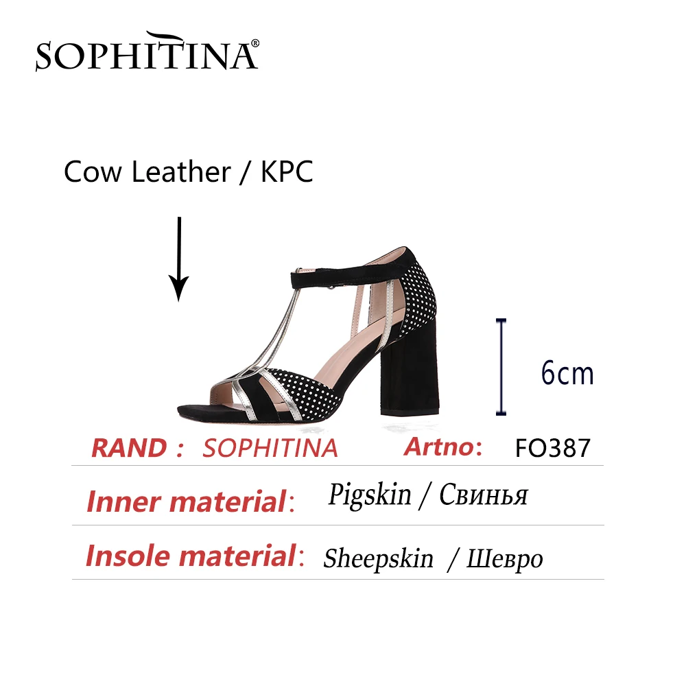 

SOPHITINA Square Heel Elegant Narrow Band Women Shoes Sandals Summer Stylish New Dressing Square Toe Genuine Leather 2021 FO387