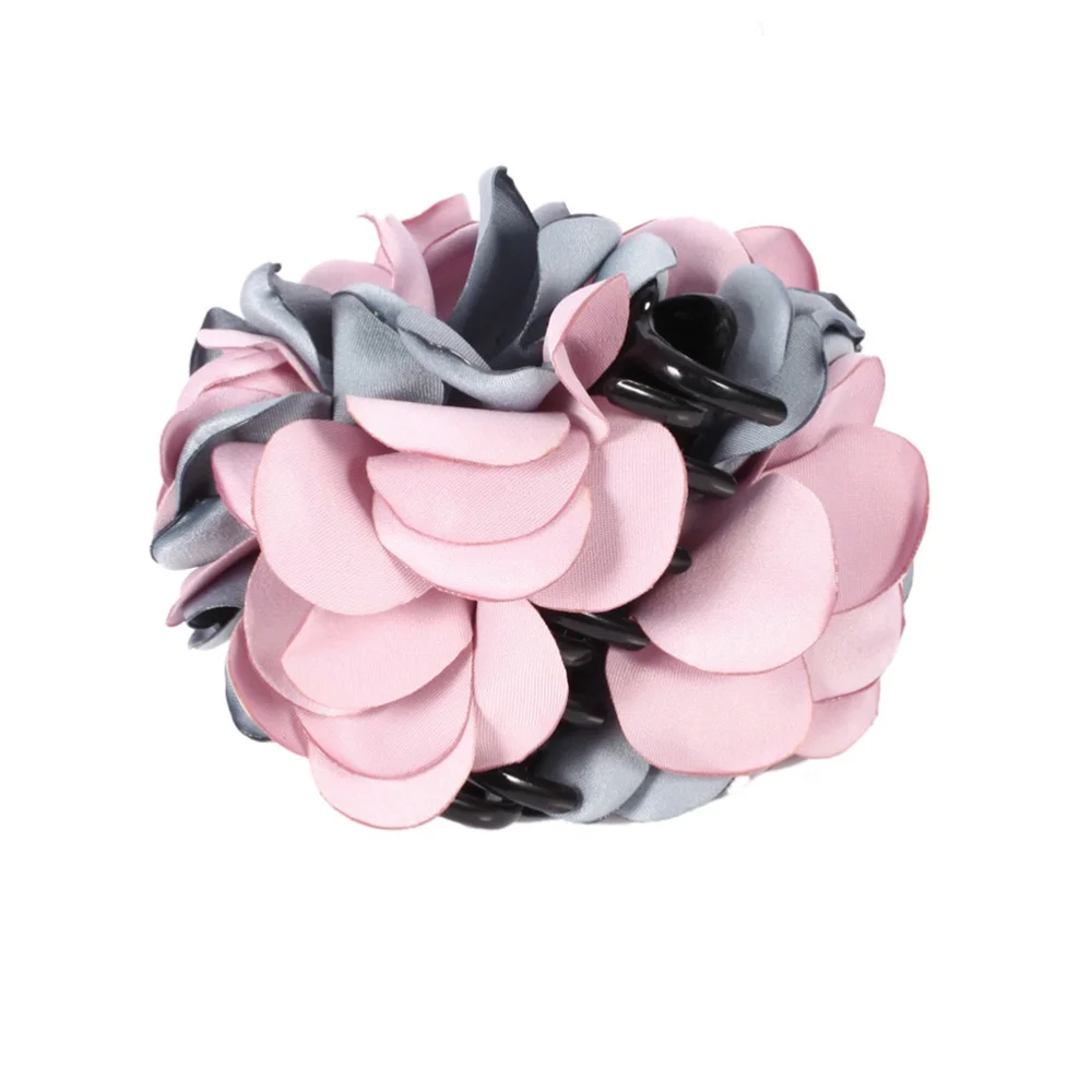 

4 Pcs Large Hair Clips Ribbon Rose Flower Bow Jaw Clip Barrette Hair Claws