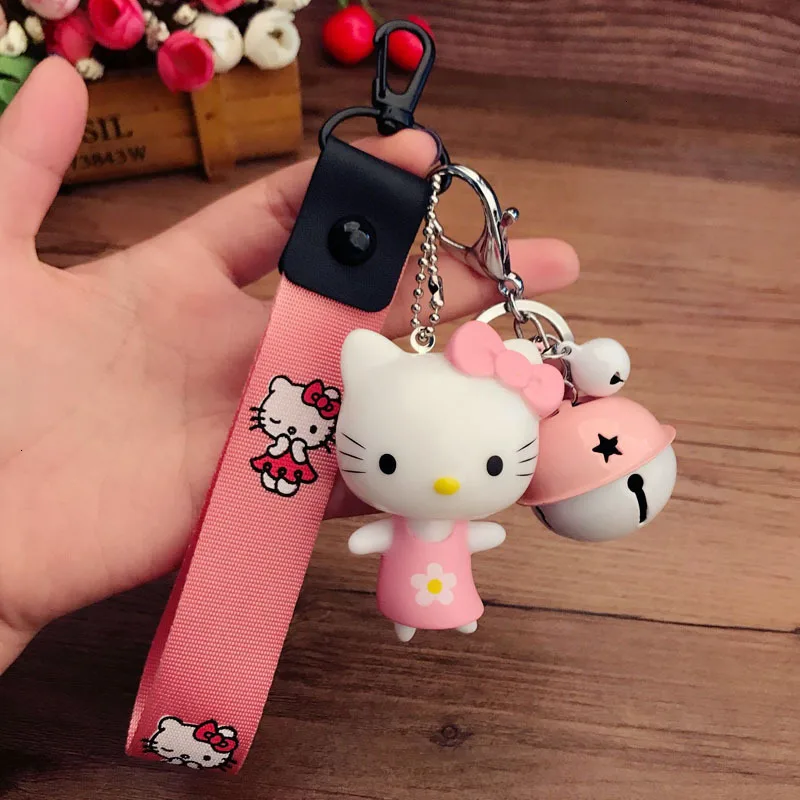 Новинка, женский брелок hello kitty, подарок для девушек, висячая веревка, браслет на запястье, автомобильная сумка, брелок, брелок, цепочка для ключей, брелок для телефона