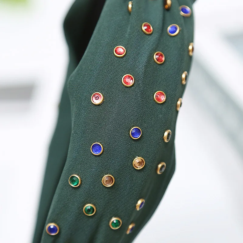 Обруч Стразы Однотонный женский мягкий однотонный Бандаж с широкими краями