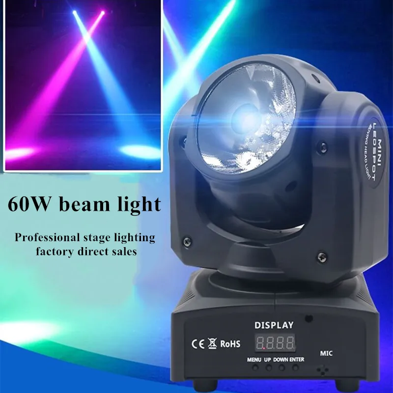 

60W LED RGBW 4 in 1 beam moving head beam super bright LED DJ spotlight dmx control light for disco party club dance