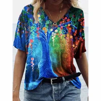 oversized short sleeve t shirts women print floral summer loose casual ladies plus size tops tee shirt femme pullovers 2021 new