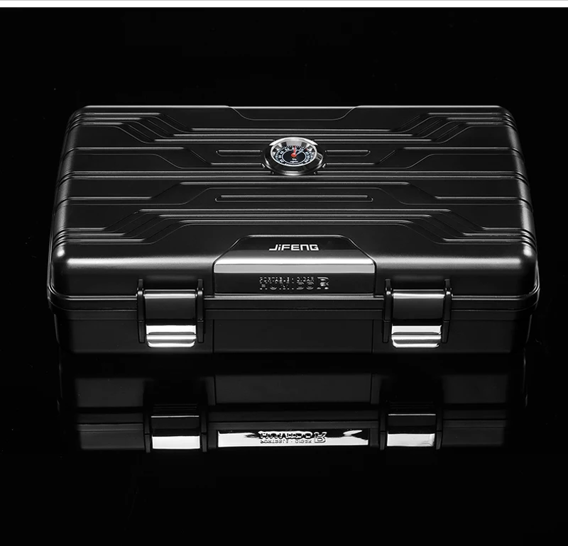 Jifeng portátil metal goma forrado com humidor