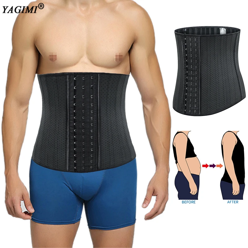 100% латексный тренировочный пояс для талии мужчин корректор фигуры корсет