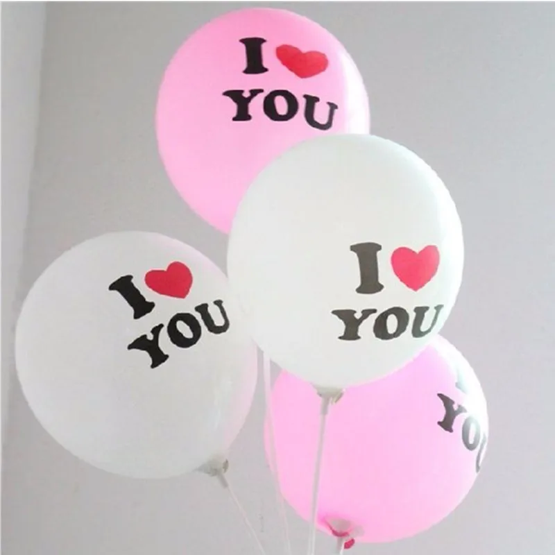 XXYYZZ 12 дюймов Новый 10 шт./лот принт с надписью I Love You (я тебя люблю) Латекс