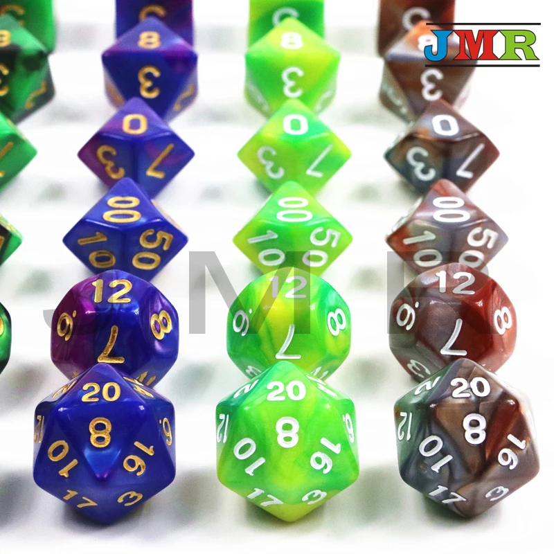 Абсолютно новый набор игральных костей из 7 шт. с эффектом туманности DnD D4 d6 d8 d10 d12