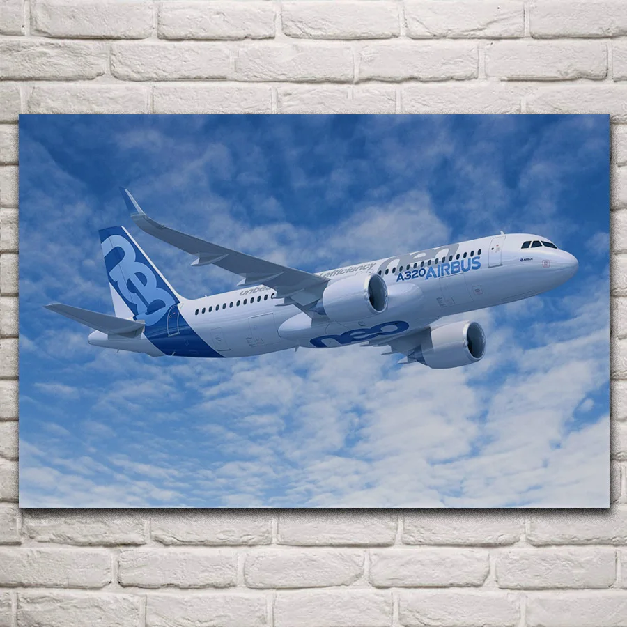

Красивые самолеты a320neo, самолеты с голубым небом, искусство искусства, ткань, фотография, украшение для дома, гостиной