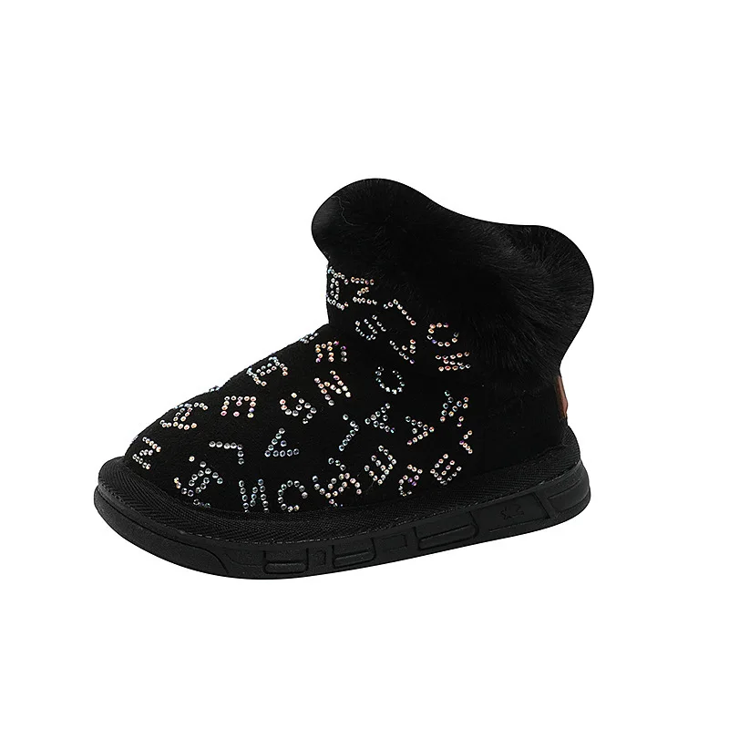 

CNFSNJ new Winter Children Girls Plush Snow boys Casual Cotton Padded Kids shoes 21-36 leather Warm sneakers Boots