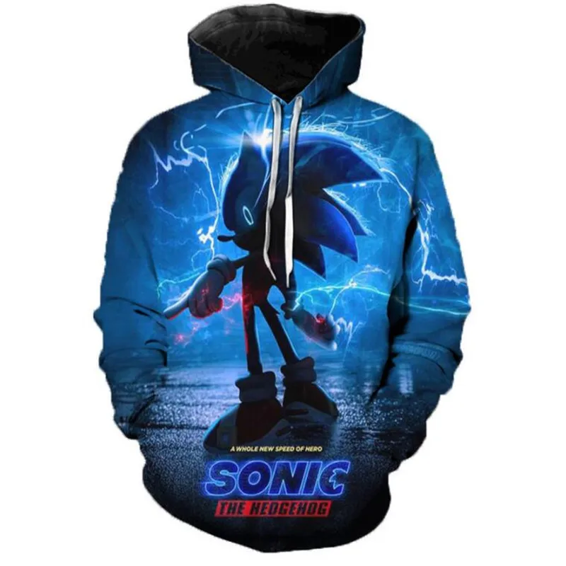 picture color Sonic 3D Модный пуловер худи Повседневная Толстовка с длинными рукавами 3D Одежда для мальчиков и девочек тонкий стиль детский свитер с героями мультфильмов - Цвет: picture color