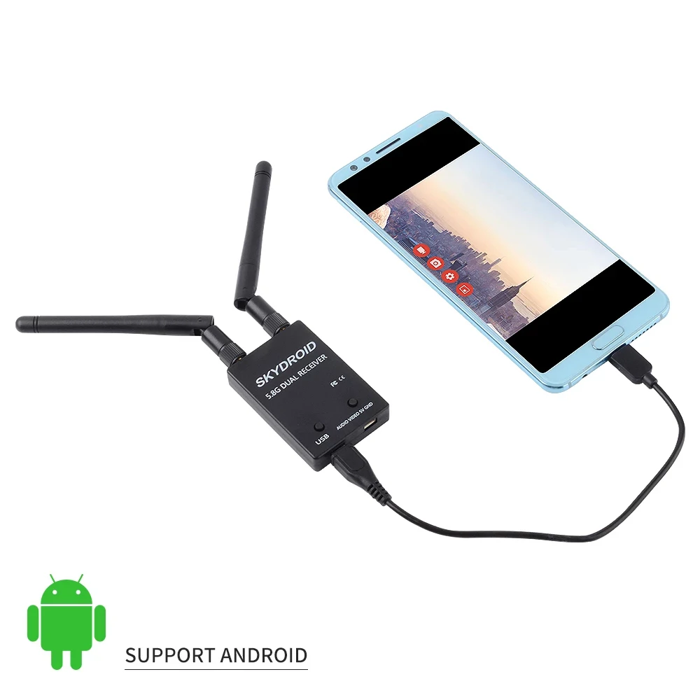 high quality uvc 5 8g otg 150ch audio fpv receiver for android mobile phone tablet smartphone transmitter rc drone spare parts free global shipping