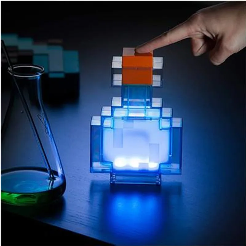 

Miner's Lamp Color Changing Bottle Lamp Game Potion Bottle Model Toy LED Night Light Miner's Lamp Torch Bubble Diamond Sword