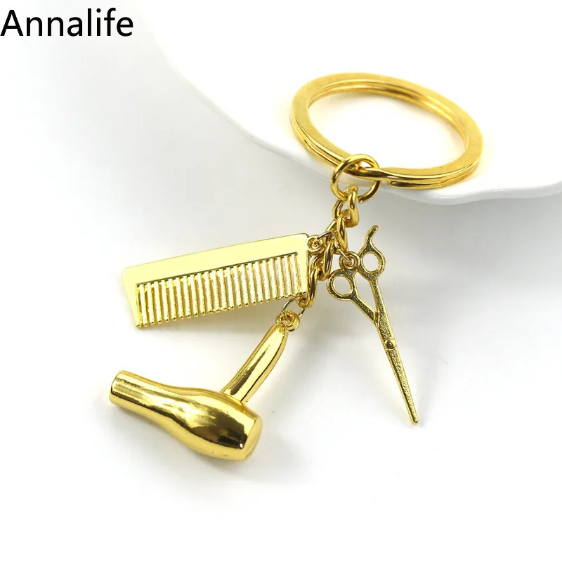 Новинка 2019 мужские инструменты для парикмахерского магазина брелок ключей фен