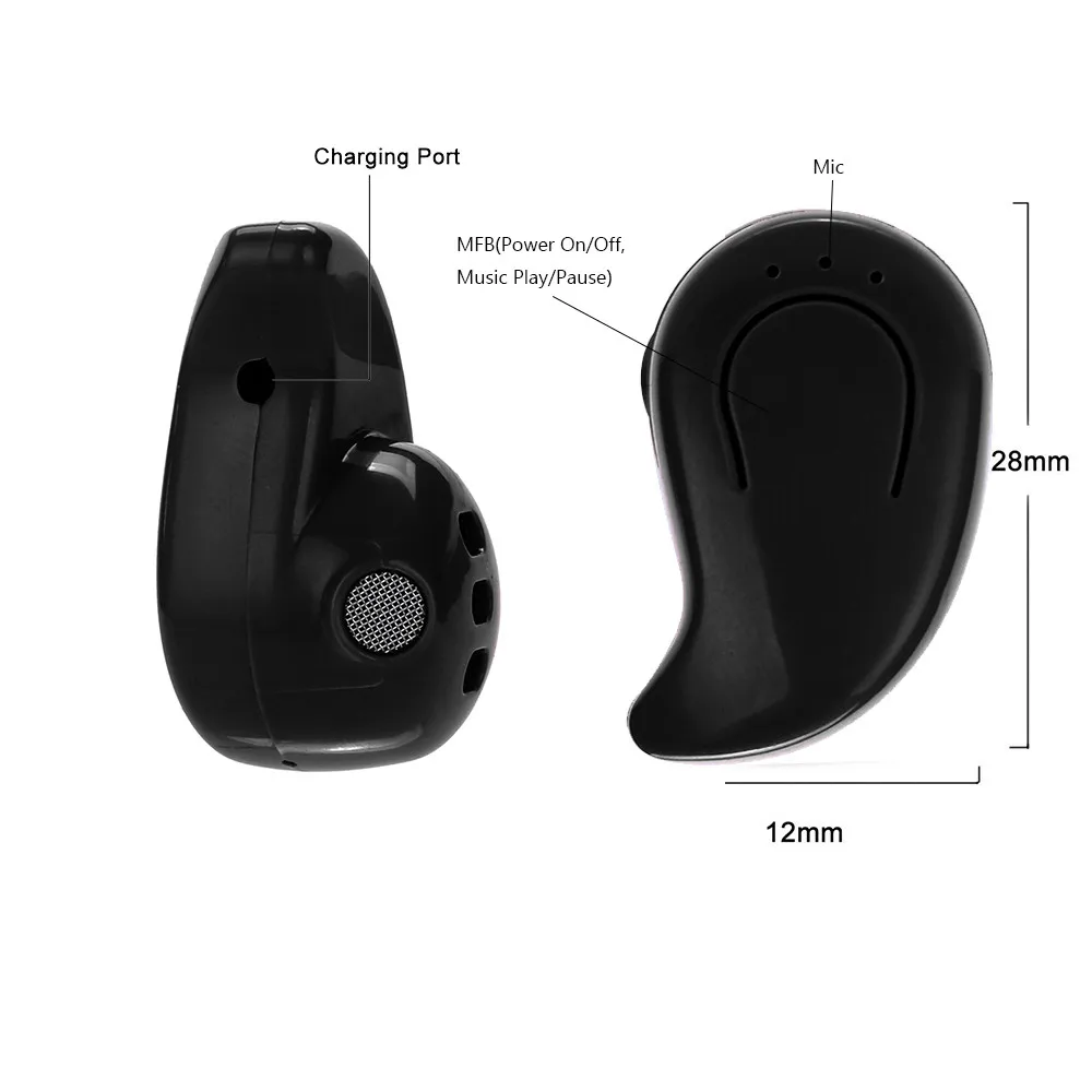 Мини наушники Bluetooth Спортивная беспроводная гарнитура вкладыш с микрофоном