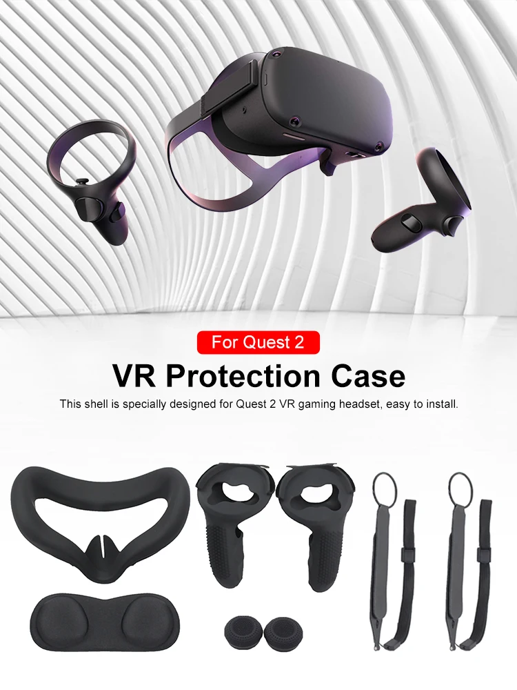 

Protective Cover For Oculus Quest 2 VR Touch Controller Case With Wrist Strap Handle Grip For Oculus Quest 2 VR Accessories