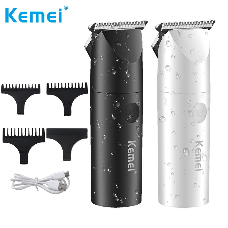

Kemei Waterproof Hair Clippers for Men Women Portable Mini Cordless Hair Trimmer Hair Cutting Kit with 3 Guide Combs White Black