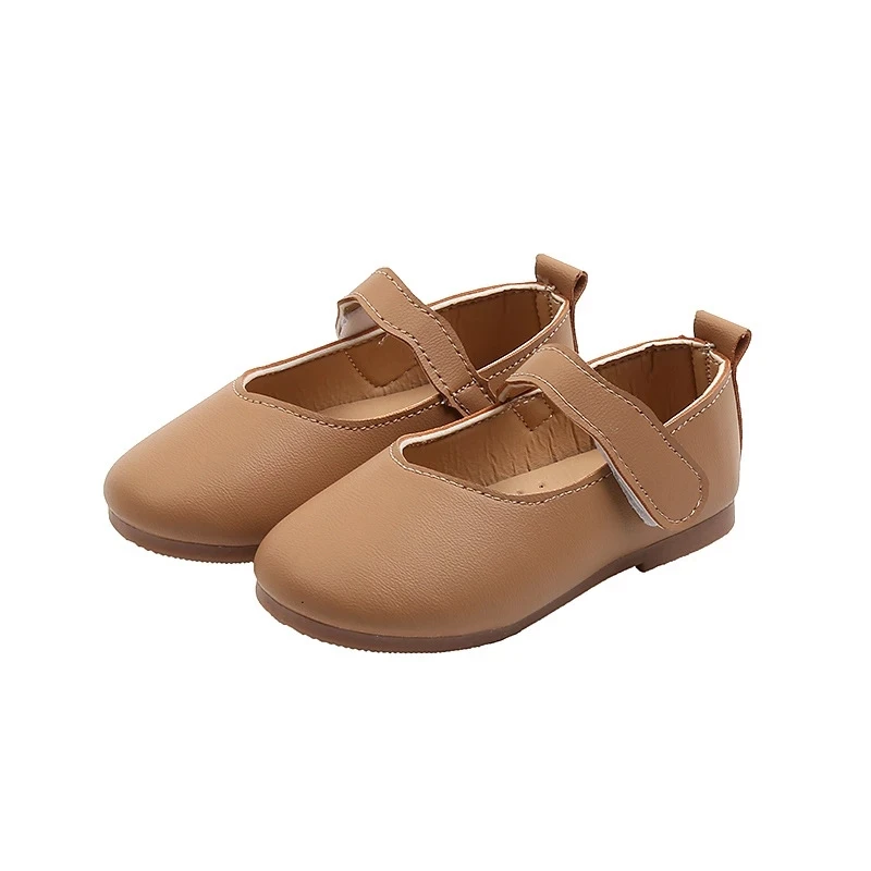 

2021 Spring Autumn Baby Girls Shoes Cute Bow PU Leather Princess Shoes Solid Color Kids Gilrs Dancing Shoes First Walkers