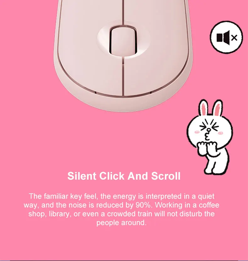 Беспроводная Bluetooth Мышь Logitech Pebble LINE FRIENDS бесшумная тонкая мышь для ноутбука ПК