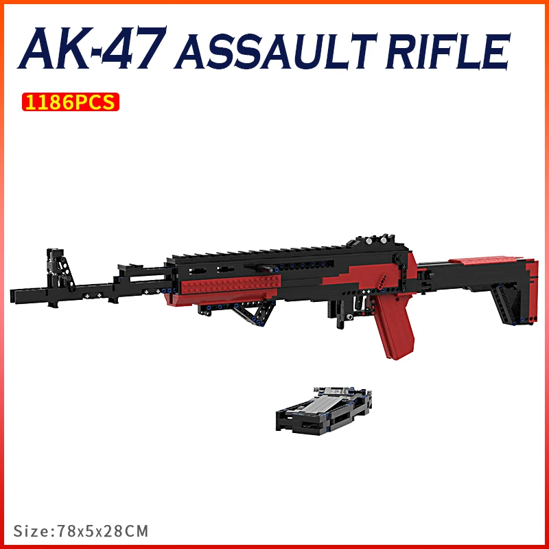 

Military Weapon Series Bricks Ak-12 Assault Rifle Simulation 3D Gun Model Collection Building Blocks Creative Toy for Children