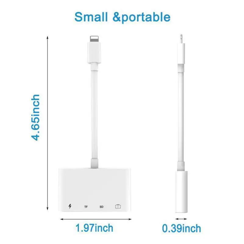 Fiuzd 4 в 1 для подключения Lightning к камере комплекты SD/TF/USB адаптер чтения карт OTG
