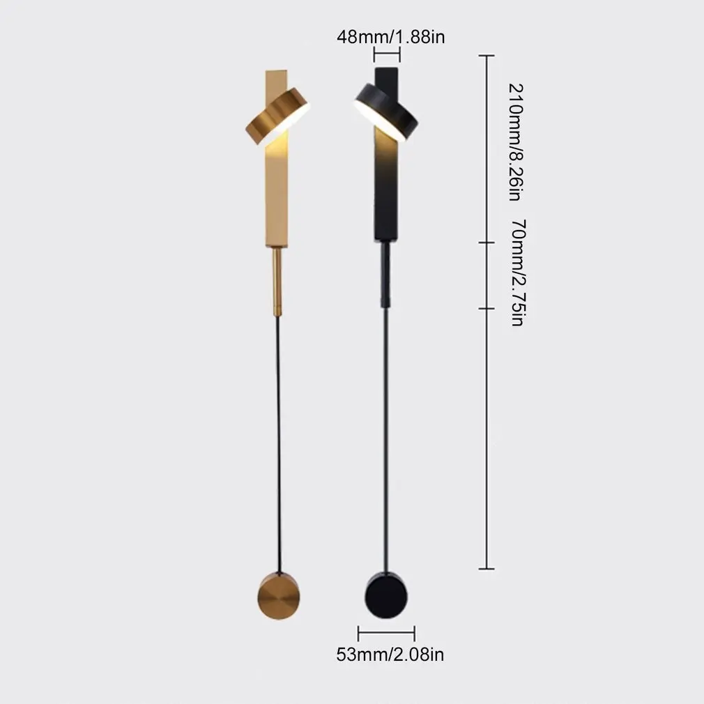 

350 Adjustable Led Wall Lamp With Switch Knob Dimming Wall Lights Bedroom Bedside Lamp Wall Living Room Stylish Decoration