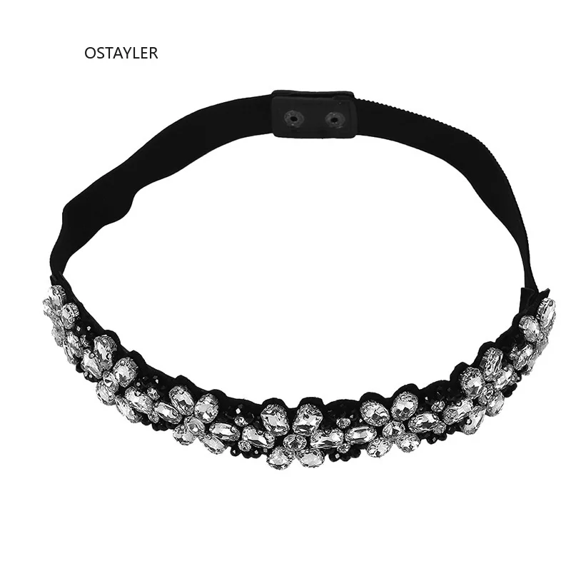 

European Luxury Crystal Gem Waist Belt Colorful Rhinestone Beading Elastic Waistband Women Flower Strech Corset Dress Belt 2021