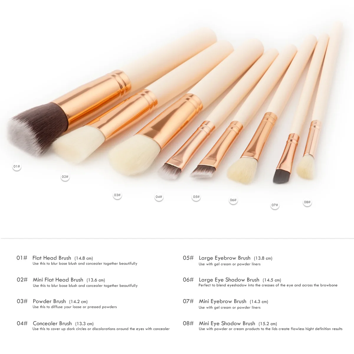 8 шт. набор кистей для макияжа с ручкой | Красота и здоровье