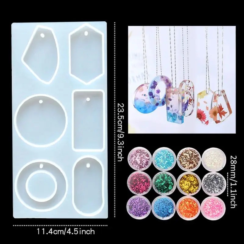

89Pcs Acrylic Earring Pendant Epoxy Resin Silicone Mold Kit Jewelry Making Tools