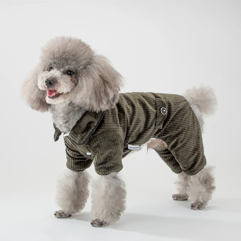 Hipidog мягкий теплый флисовый полосатый комбинезон комбинезоны Собаки Щенок